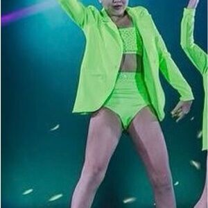 Neon Green Kids Dance Costume